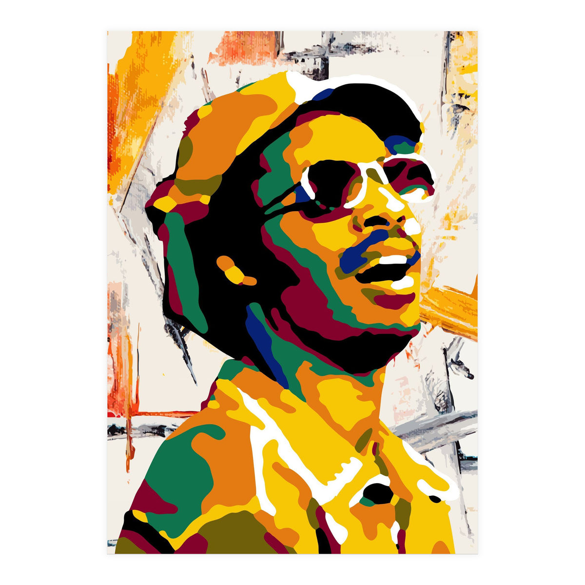 Stevie Wonder Retro Pop Art 3 (Print Only)