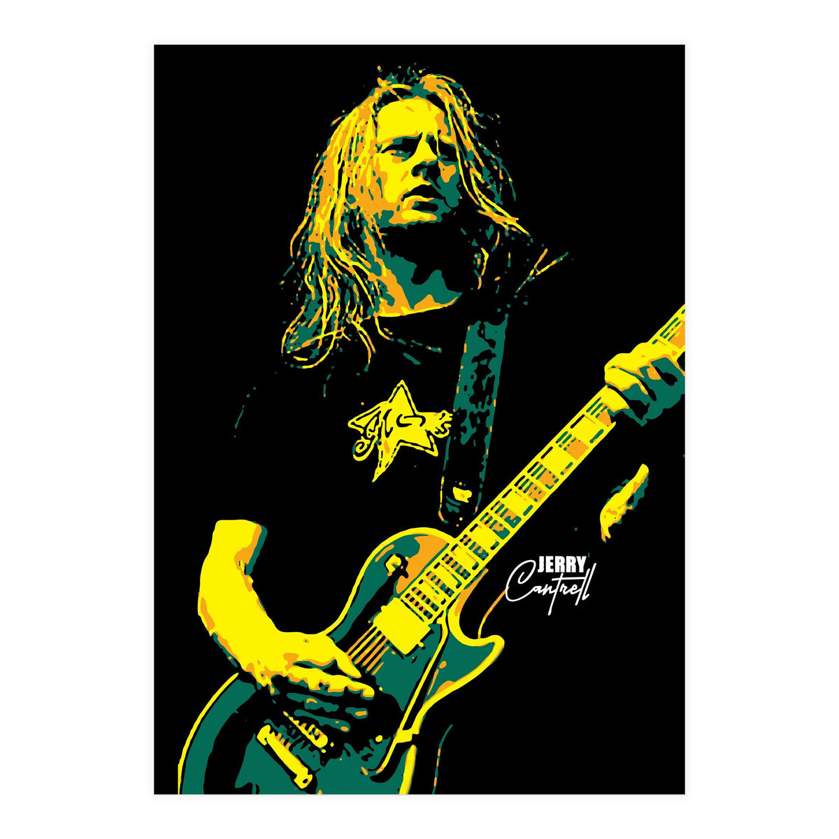 Jerry Cantrell American Heavy Metal Guitarist Legend (Print Only)