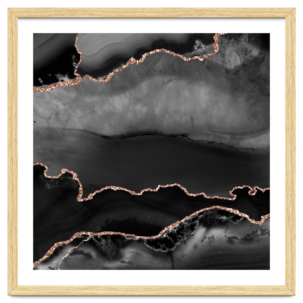 Black & Rose Gold Agate Texture 02