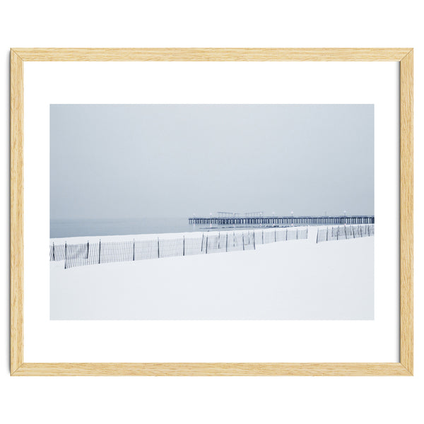 Pier in the winter seascape