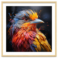Vibrant Bird With Colorful Splatter Paint