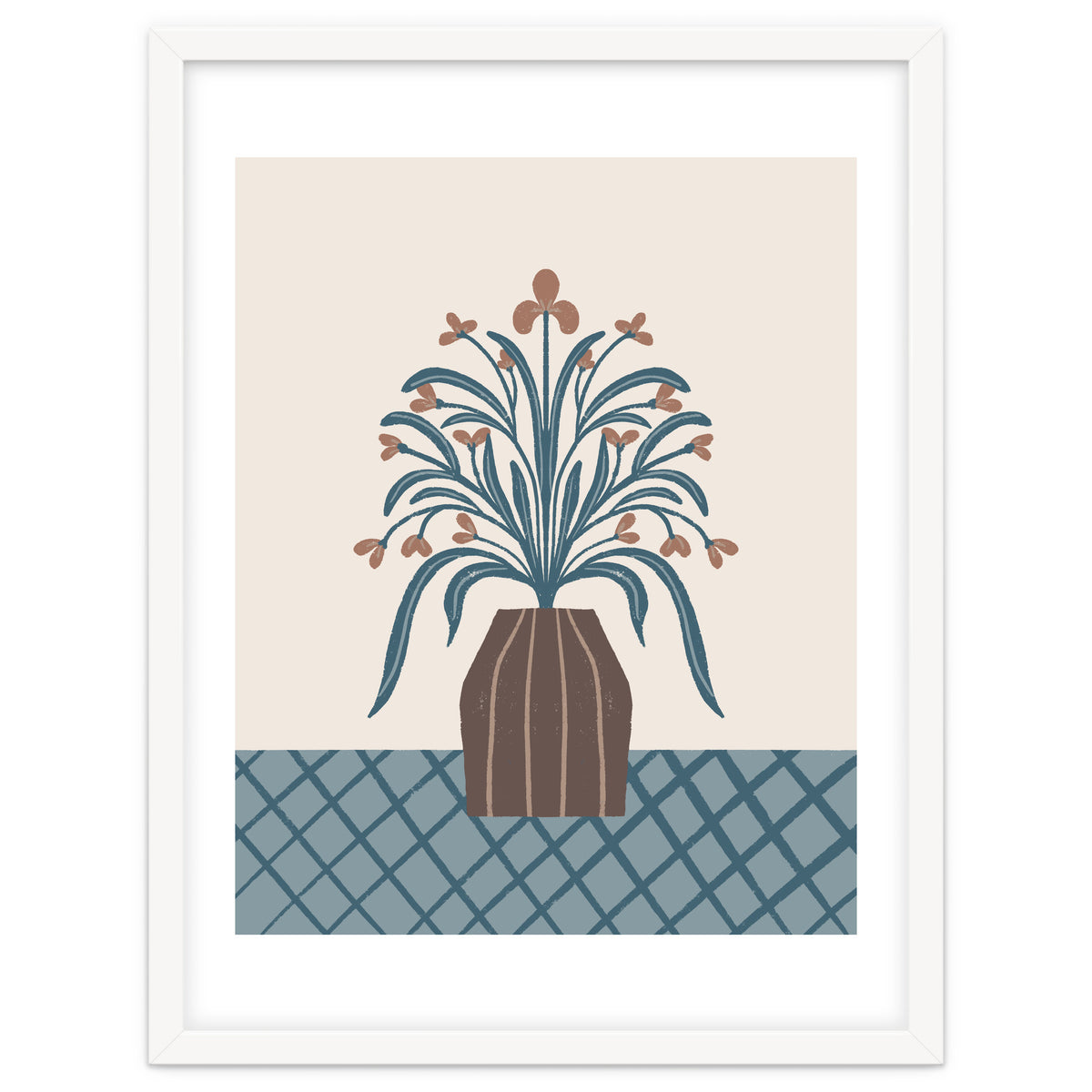 Earthy Modern Vase with Florals