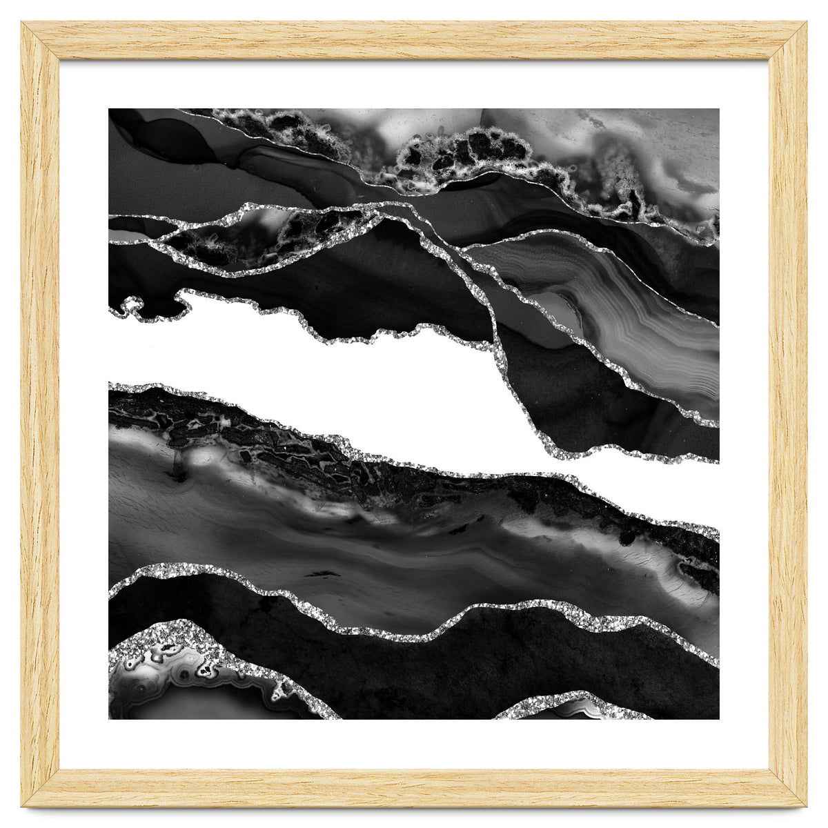 Black & Silver Agate Texture 06