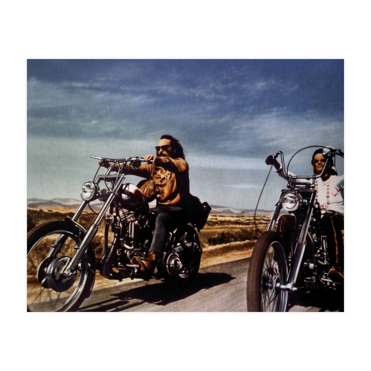 DENNIS HOPPER and PETER FONDA in EASY RIDER (1969), directed by DENNIS HOPPER. (Print Only)