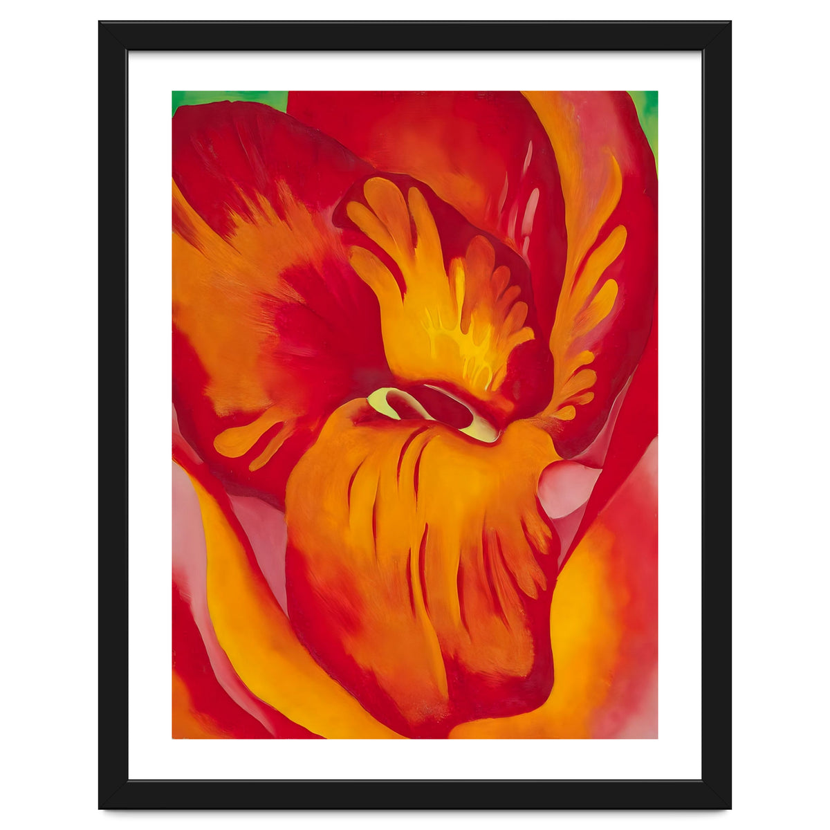 Georgia O’Keeffe – Canna Red and Orange (1926) | Vibrant Modernist Floral Painting in Bold Organic Forms