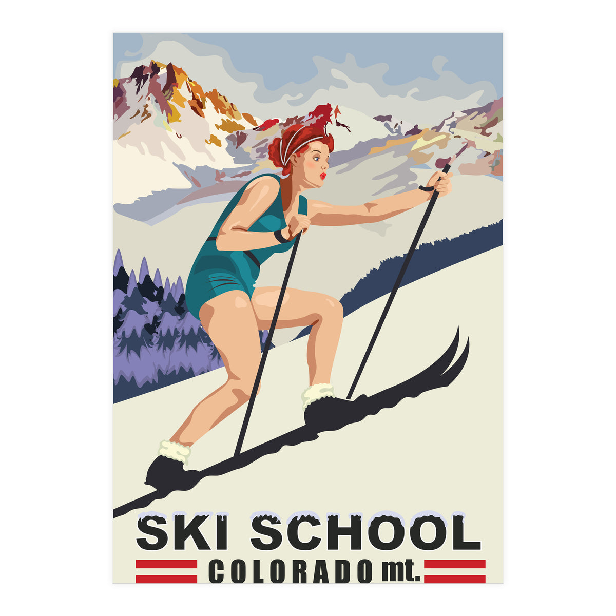 Ski School Colorado (Print Only)