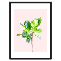 Intimate Energy, Blush Pastel Botanical Plant Minimal Painting, Pink Green Nature