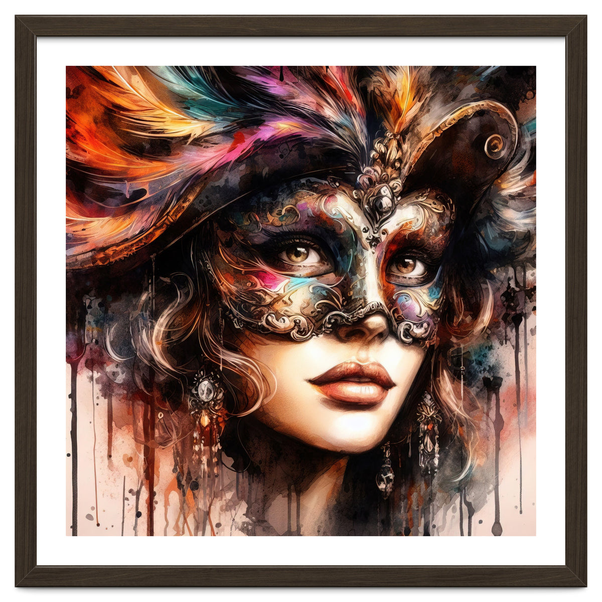 Watercolor Carnival Woman #6