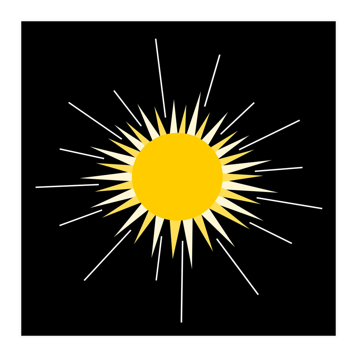 Yellow Bright Radiant Shinning Sun (Print Only)