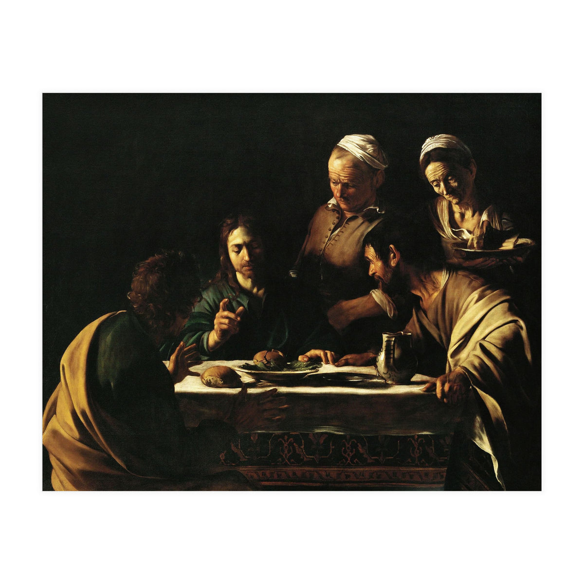 Caravaggio / 'Supper at Emmaus', 1606, Oil on canvas, 141 x 175 cm. JESUS. CRISTO RESUCITADO. (Print Only)