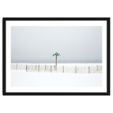 Fake palm tree in the winter snow beach thumbnail