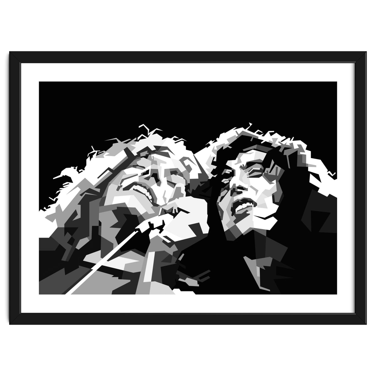 Robert Plant & Jimmy Page Black Illustration