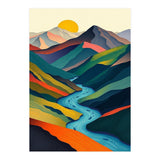 Minimalist Mountain River Landscape (Print Only) thumbnail