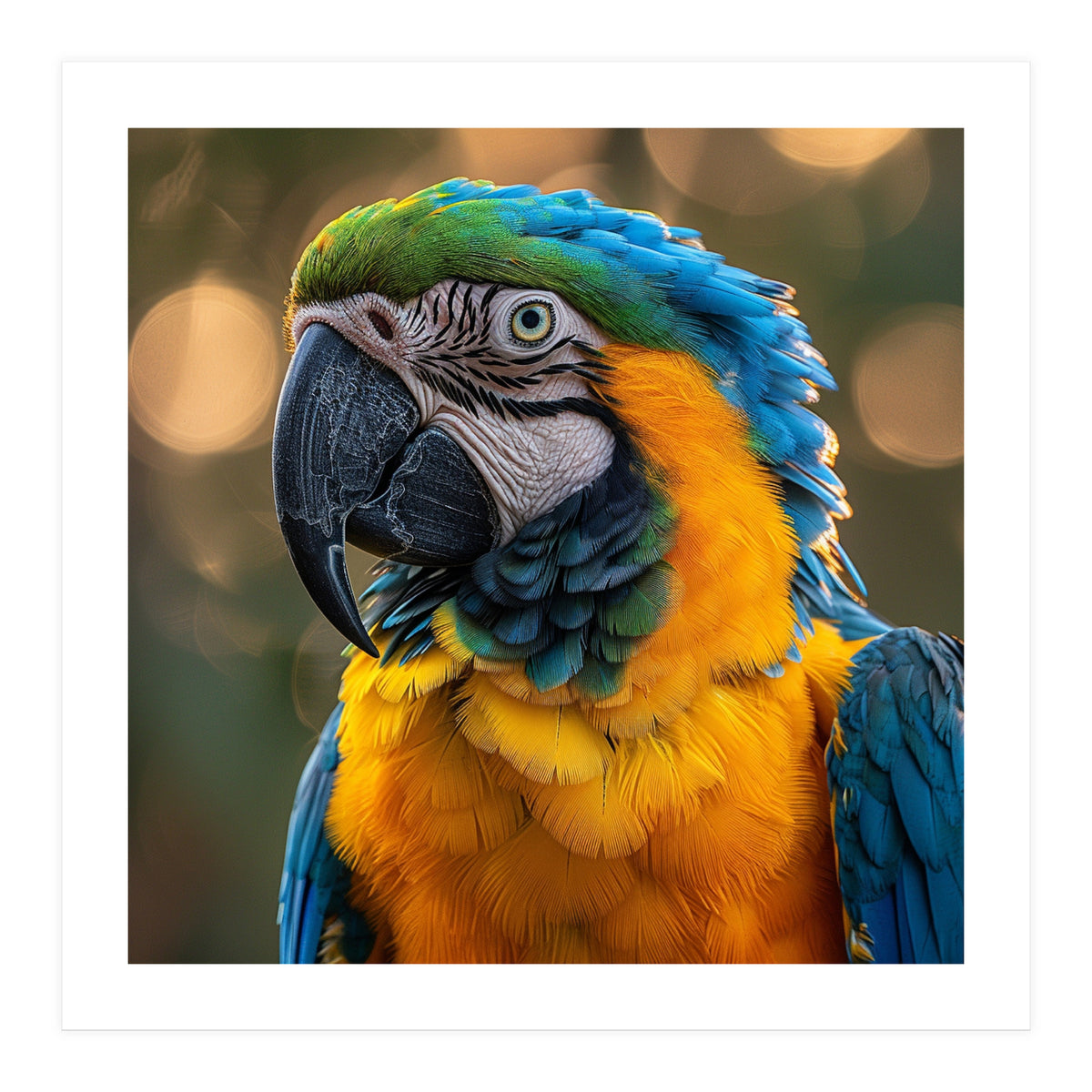Blue And Gold Macaw Portrait Close Up (Print Only)