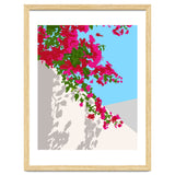 Bougainvillea Blossom, Greece Tropical Summer Travel, Santorini Architecture White Buildings Floral Nature Garden thumbnail