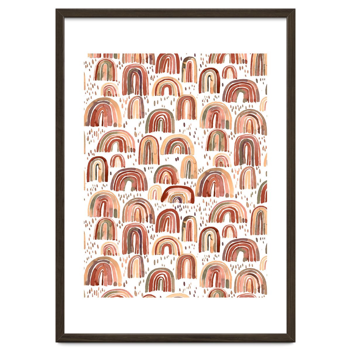 Cute Watercolor Rainbows Terracota