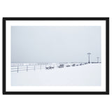Benches along the pier on snow beach thumbnail