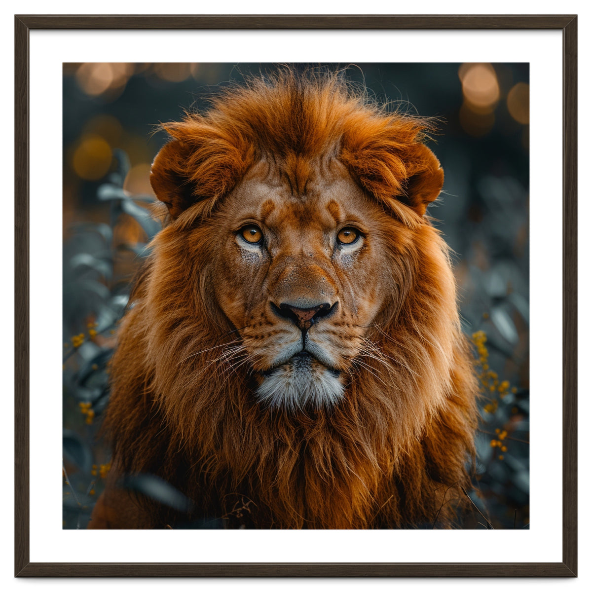 Majestic Lion Portrait Intense Gaze Wildlife