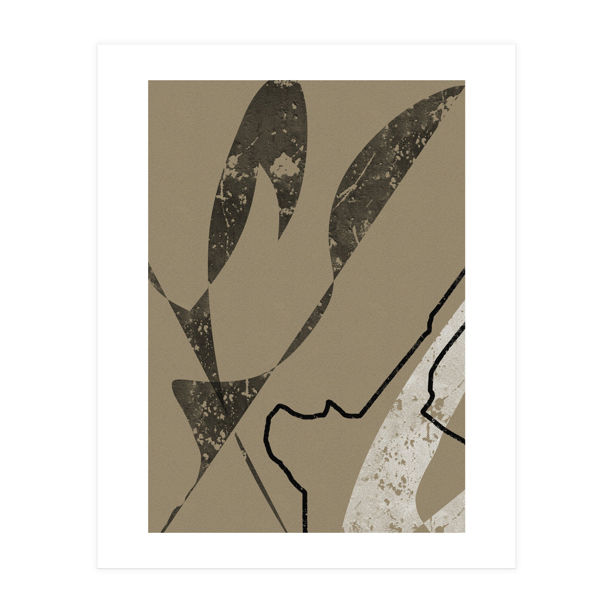 Black Line Minimalist Abstract (Print Only)