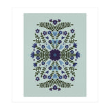 Flowers And Bows Blue And Green (Print Only) thumbnail