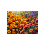 Radiant Summer Zinnia and Marigold Meadow Oil Painting (Print Only) thumbnail