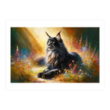 Majestic Lynx In Blooming Meadow (Print Only) thumbnail