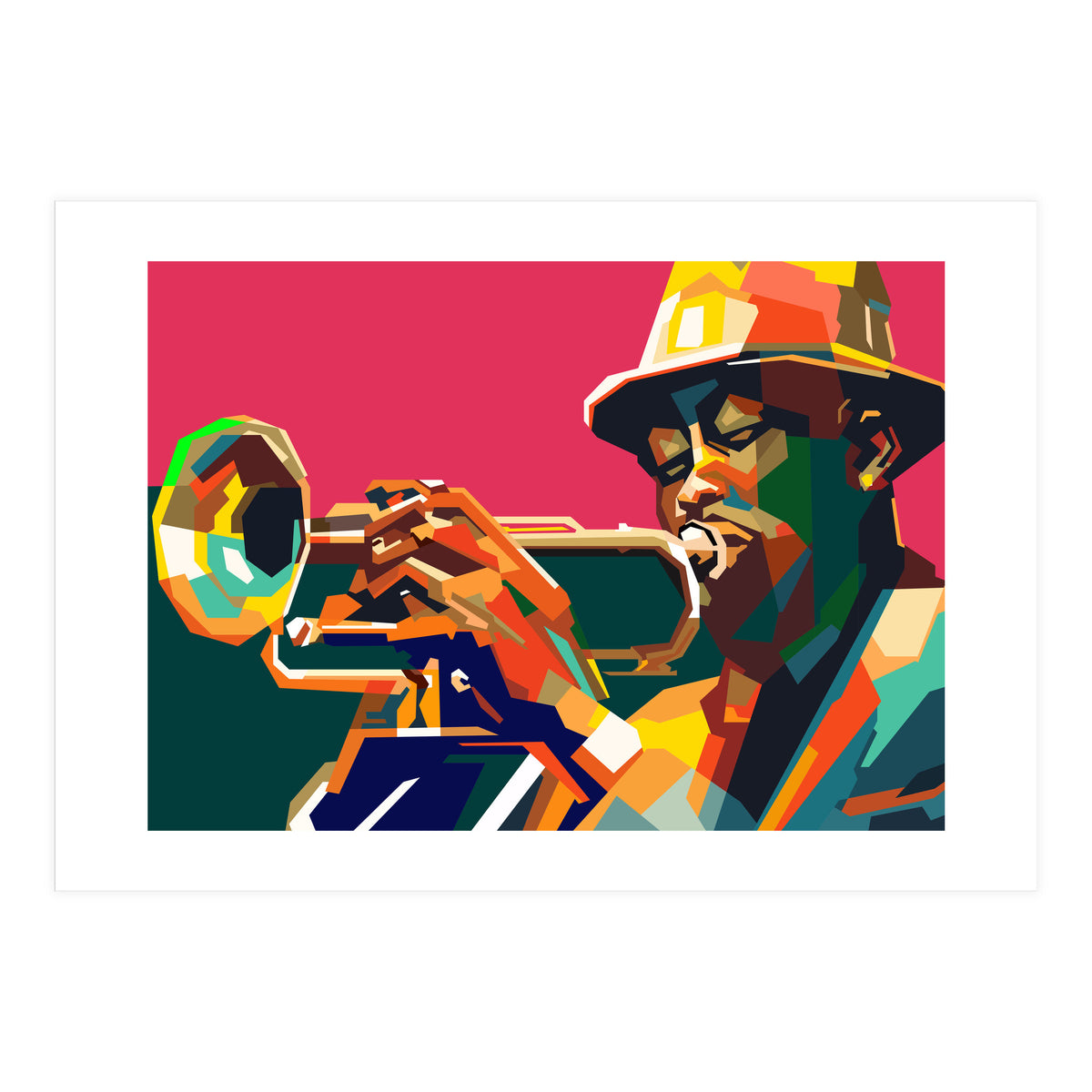 Jazz Trumpet Musician Pop Art Wpap (Print Only)