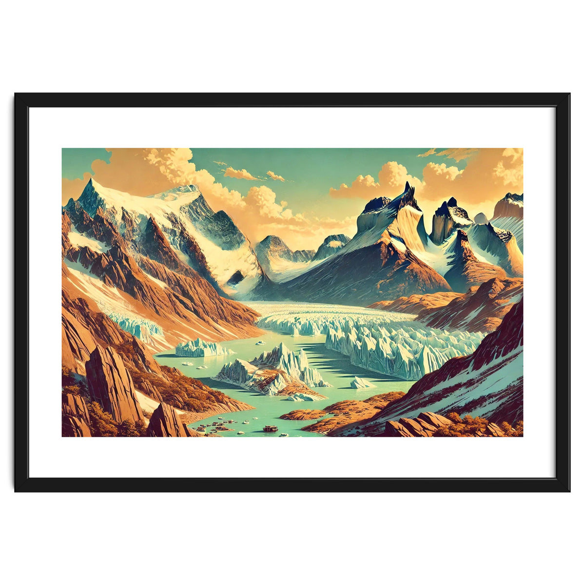 Vintage Argentina, Patagonia Glaciers Poster