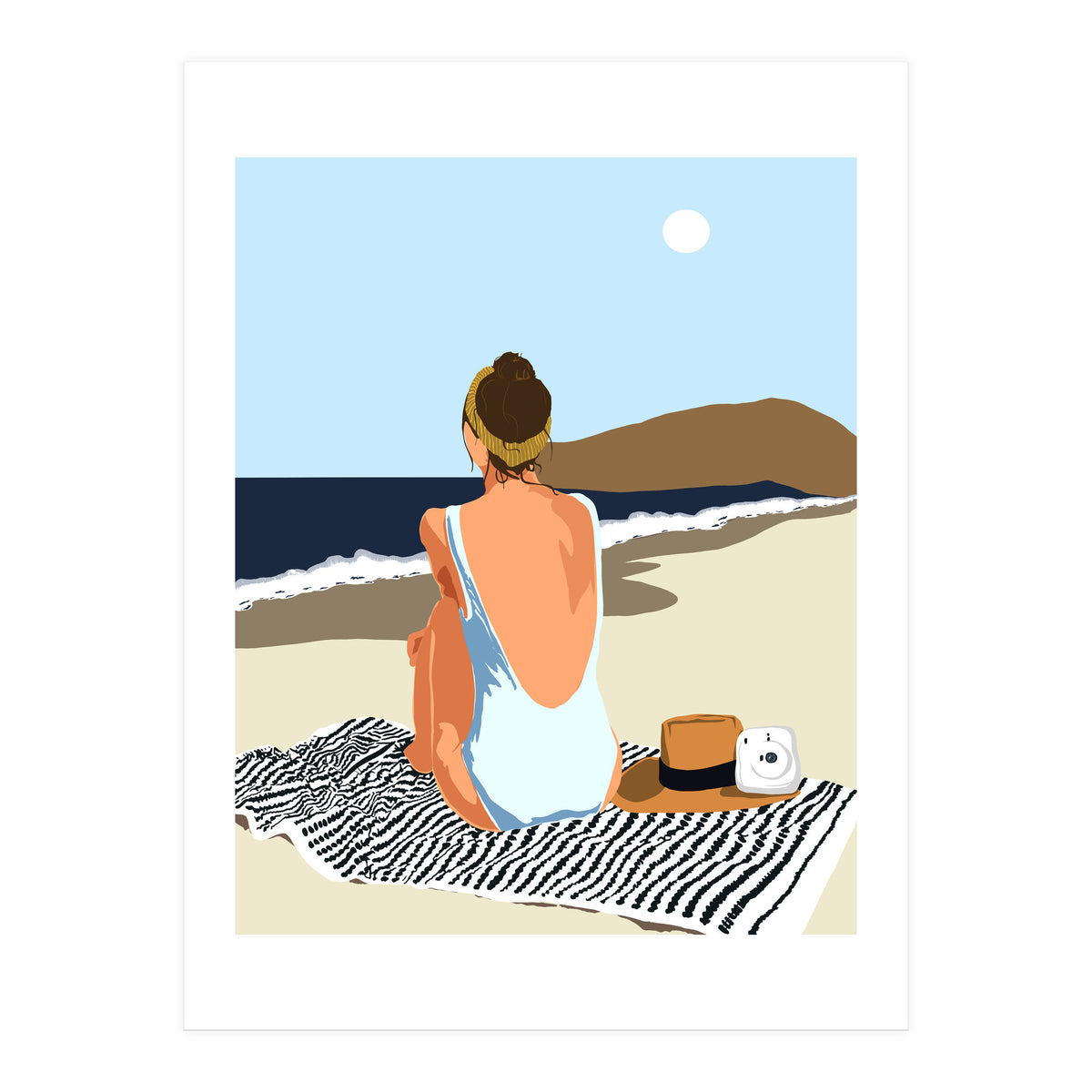 No Posting, No Liking, Just Living, Solitude Solo Woman Travel, Boss Lady Beach Ocean Sea, Summer Tan Bohemian (Print Only)