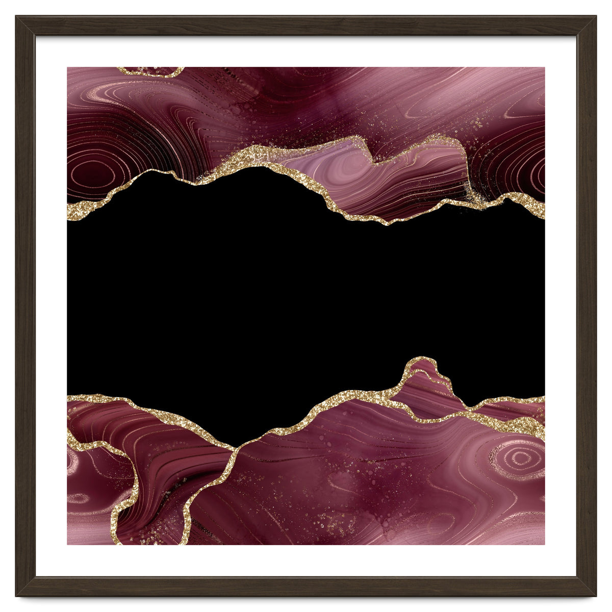Burgundy & Gold Glitter Agate Texture 04