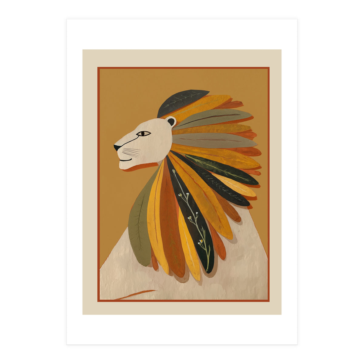Leaf Mane Lion I (Print Only)