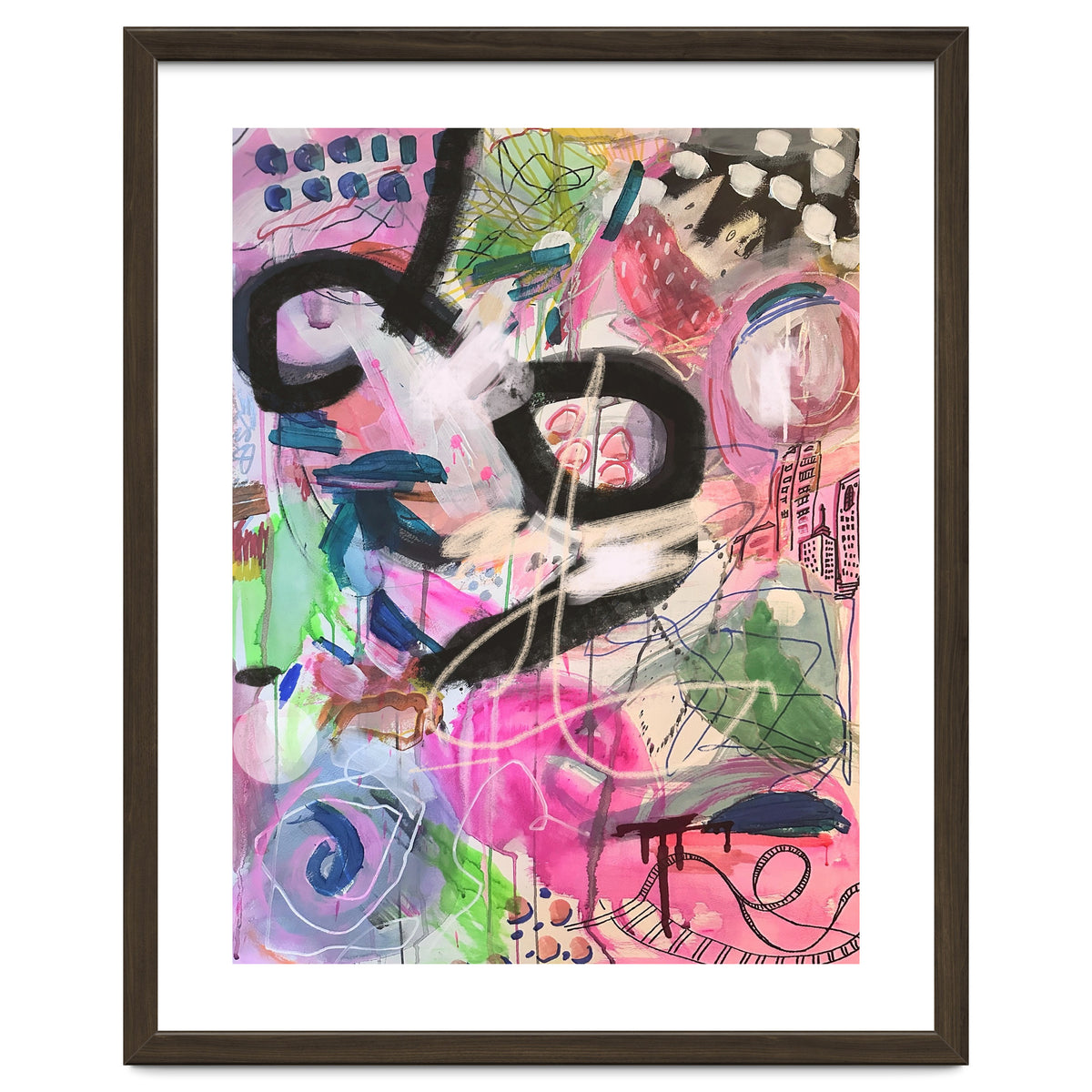 Crazy Town Multimedia Abstract Art Print Large Wall Art Poster Viddy Pop Mood Room