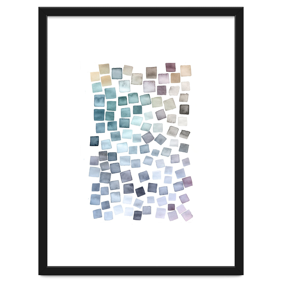 Watercolor Geometric Square Shapes Cozy