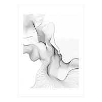Abstract Black And White Flowing Lines (Print Only)