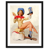 Pinup Sexy Cowgirl Cleaning Her Boots thumbnail