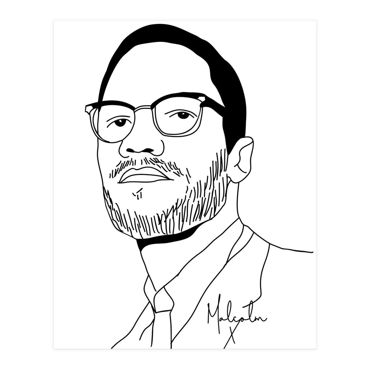 Malcolm X Illustration (Print Only)