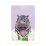 Hippopotamus in Gangster Havana Shirt (Print Only) thumbnail