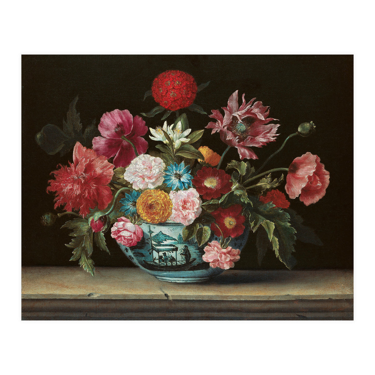 Jacques Linard (París (?), c. 1600-Paris, 1645). Chinese Bowl with Flowers (1640). Oil on canvas.... (Print Only)