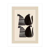 Minimalist Cats In Black And White (Print Only) thumbnail