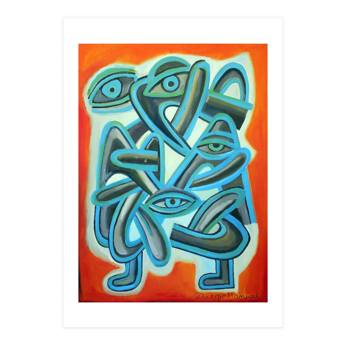 Graffiti Con Ojos Y Lenguas (Print Only)