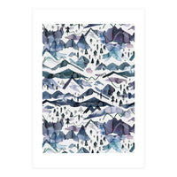 Watercolor Landscape Blue Mountains (Print Only)