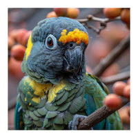 Yellow Headed Amazon Parrot Close Up Portrait (Print Only)