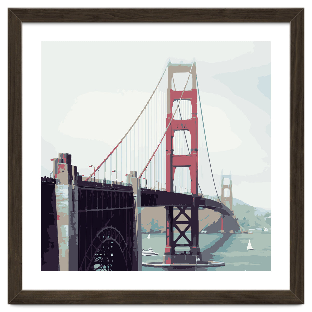 Golden Gate Watercolor Art
