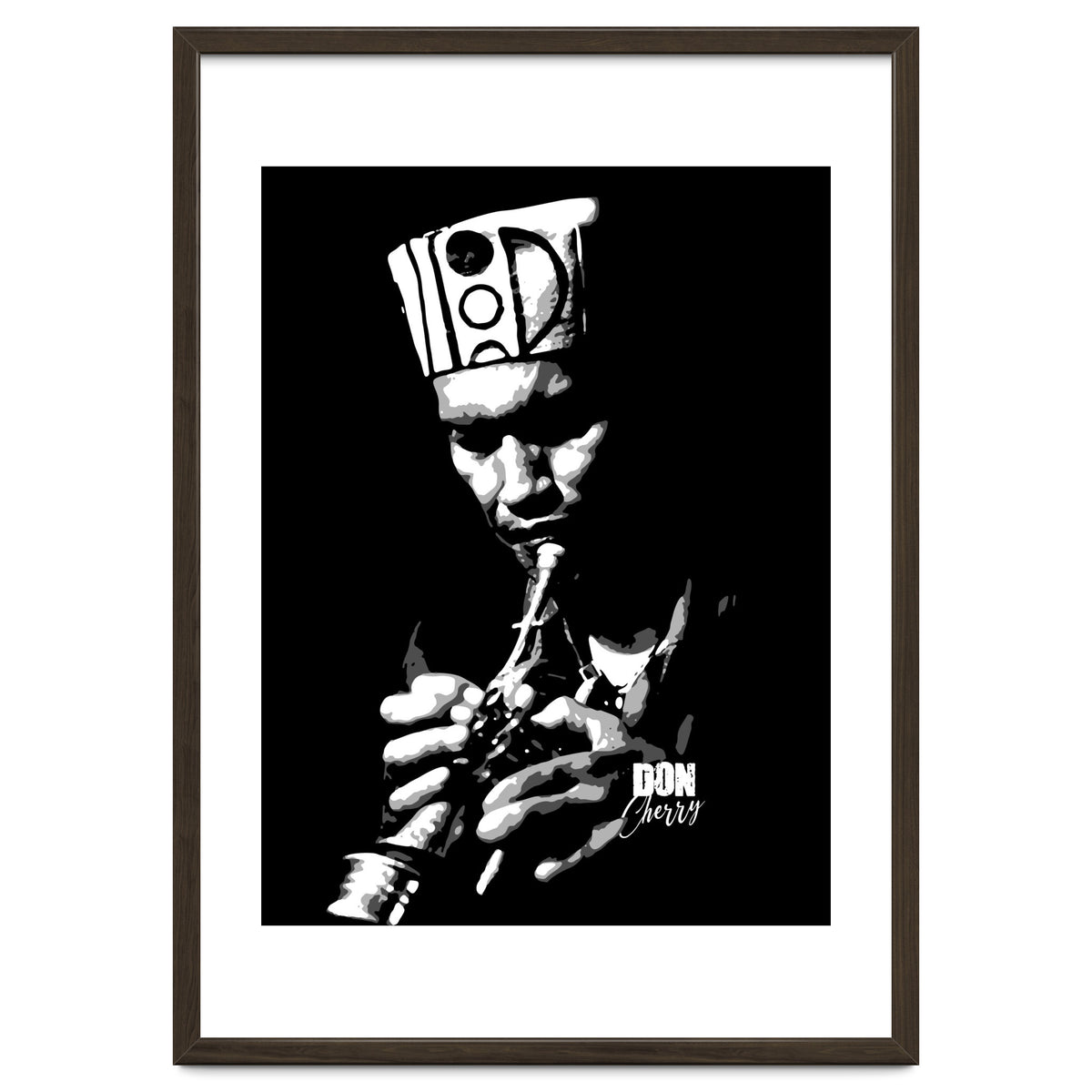 Don Cherry Trumpeter Jazz Music Legend in Grayscale