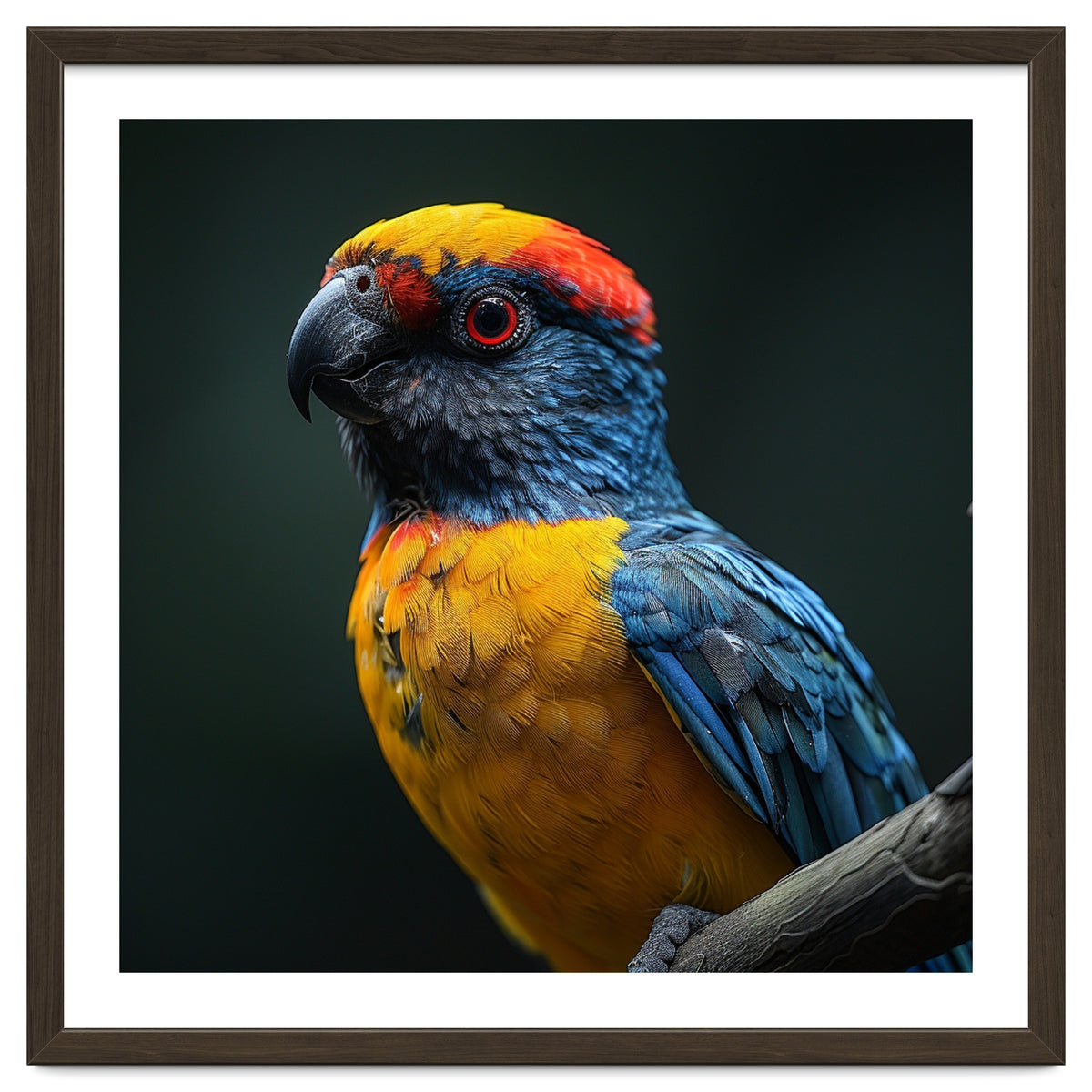 Close Up Colorful Parrot Perched On A Branch