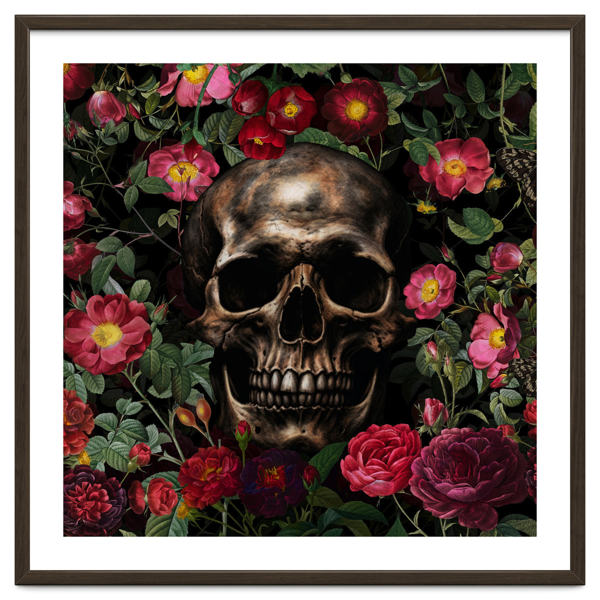 Baroque  Skull And Roses Night Garden 1