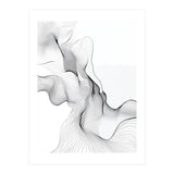 Abstract Black And White Flowing Lines (Print Only) thumbnail
