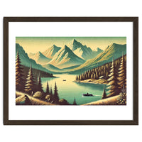 Vintage Alpine Lake Poster