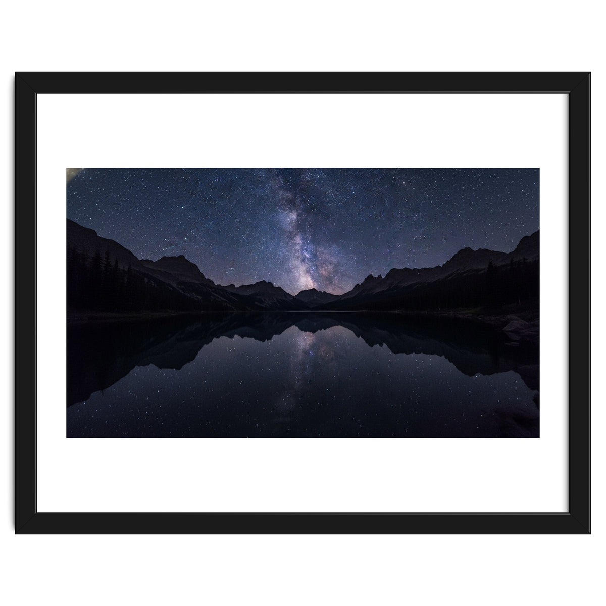 Starlit Reflection: Milky Way Over Mountain Lake