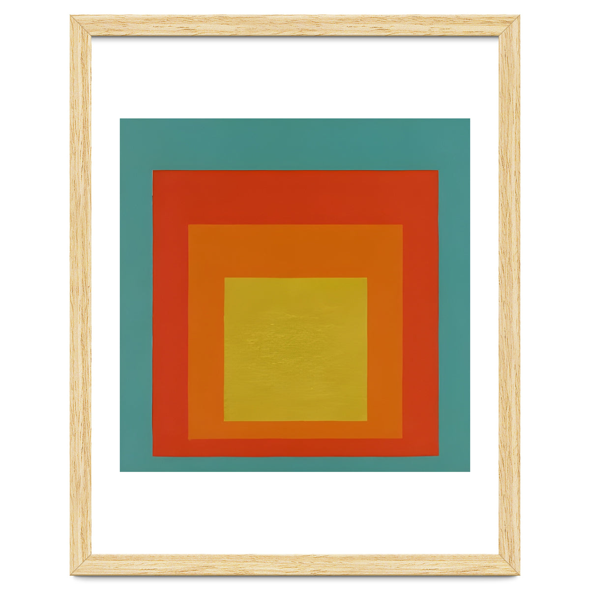 JOSEF ALBERS - HOMAGE TO THE SQUARE GREEN RED YELLOW ORANGE